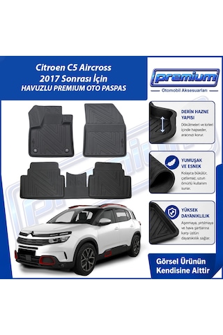 Citroen C5 Aircross Paspas Araca Özel 2017 Sonrası Derin Havuzlu Premium Oto Paspas