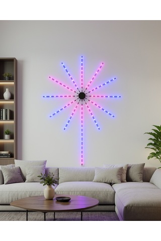 Rgb Led Duvar Lambası, İç Mekan, Telefon Kontrollü, Dekoratif Çok Renkli