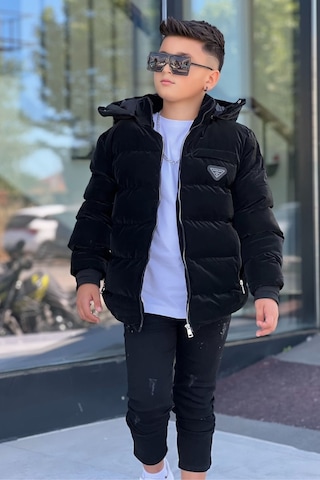 Pina Kids Erkek Çocuk Çıkarılabilir Kapüşonlu Su Geçirmez Nova Kışlık Mont Km4012 Siyah