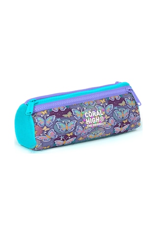 Coral High Kids Pastel Renkli Kelebek Desenli Üç Bölmeli Kalem Çantası 31006 Pastel