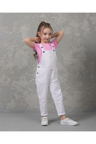 Dmb Kids Kız Tulum Salopet 25ydmb0339 Beyaz