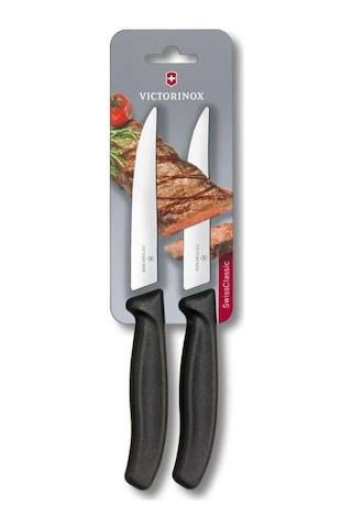 Victorinox Swiss Classic 12cm Düz Biftek Bıçağı, Siyah, Blisterli