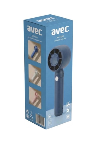 Avec Av-f130 Taşınabilir Usb Şarjlı Mini Fan - 3 Kademeli Hız Ayarlı Vantilatör