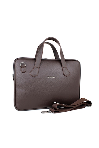 Kadın Kahverengi Evrak Çantası 13,6 İnç Laptop Çantası Kahverengi