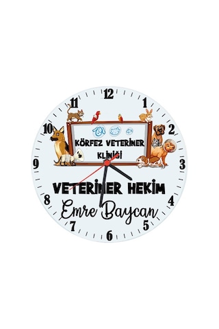 Veterinere Hediye Isimli Klinik Duvar Saati Veterinere Hediye Isimli Klinik Duvar Saati