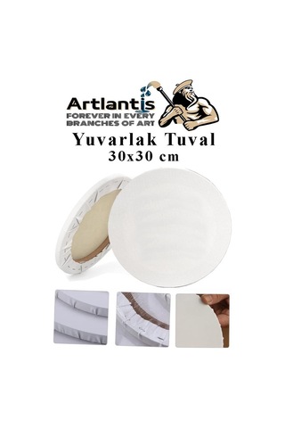 Yuvarlak Tuval 30x30 Cm 1 Adet Arkadan Zimbali Astarli Resim Tuvali Akrilik Boya Yagli Boya Diğer