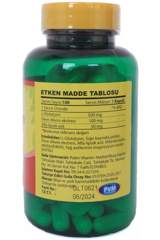 Vitapol L-Glutatyon Alfa Lipoik Asit Milk Thistle 100 Kapsül