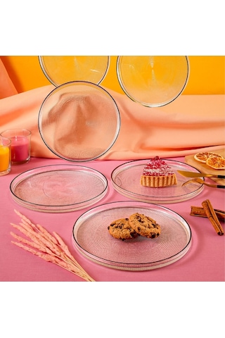 Fecra Loren 6 Parça Servis Seti 21 Cm Siyah Fileli