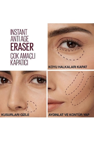 Maybelline New York Instant Eraser Kapatıcı - 00 Ivory & Mini Super Stay Matte Ink Likit Mat Ruj 65 Seductress pktiar01crlbnc-9344 00 Ivory