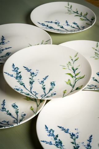 Lavender 6 Parça Porselen Pasta Seti 19 Cm