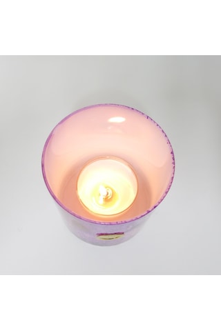 Mor Batik Desenli Cam Bardak Mumluk Vetealight Seti