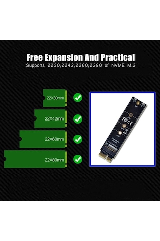 Lexroo Nvme M.2 Pcı-e3.0 1x Genişletme Adaptör Kartı Yüksek Hızlı M Anahtar Ngff Dönüştürücü Kart