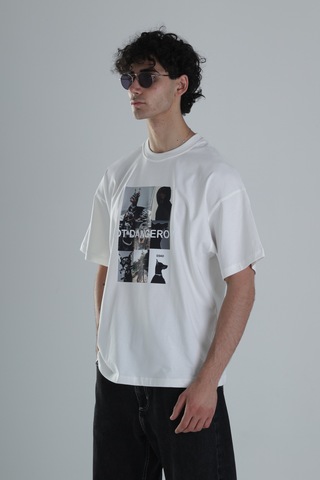 Cocopelli Not Dangerous Beyaz Oversize Tasarım T-shirt Coc1395 Beyaz