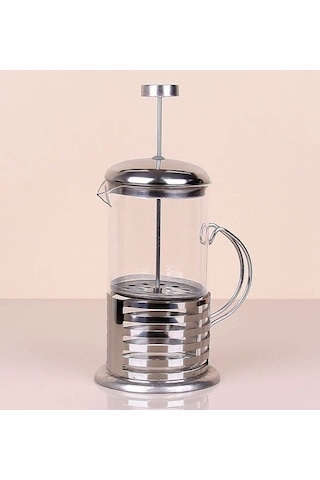Çelik Kulplu Cam French Press - 350 Ml Sarı