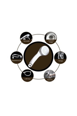 Konesam Evcil Hayvan Yıkama El Tipi Duş Seti, 1m Şeffaf Hortumlu, Pvc-abs Malzeme, Kolay Kurulum, Çocuk Ve Sebze Temizliği İçin Uygun Diğer