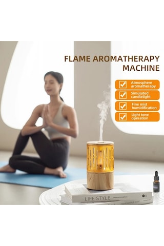 Vilya Mum Işığı Görünümlü Taşınabilir 125ml Kapasiteli Işıklı Aroma Yayıcı Hava Nemlendirici