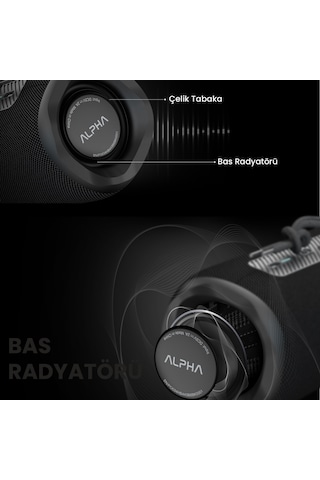 HiFuture Alpha Bluetooth 5.3 15W IPX7 Su Geçirmez Taşınabilir TWS Stereo Hoparlör