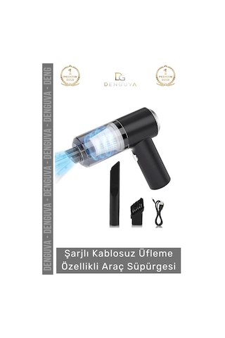 Araçsüpürgesi Güçlü Emiş Performanslı Usb Şarjlı Lityum Bataryalı Katlanabilir Akülü Araç Süpürgesi