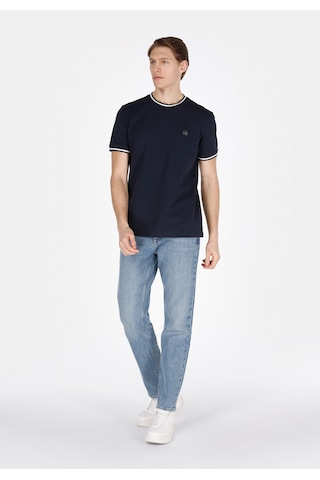 Colin's Colins Regular Fit Yuvarlak Yaka Jakarlı Erkek Lacivert Kısa Kol Tişört Cl1073359 Q1.v1 Nav Lacivert