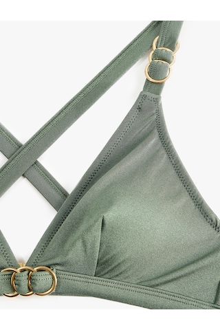 Koton Aksesuarlı Çapraz Askılı Bikini Üstü Haki 6sak10033mm