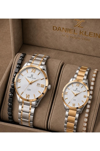 Daniel Klein Çift Sevgili Saati Bileklik Hediyeli Çelik Krdn 3 Atm Suya Dayanıklı Saat Vs.blkt.1187 Gümüş