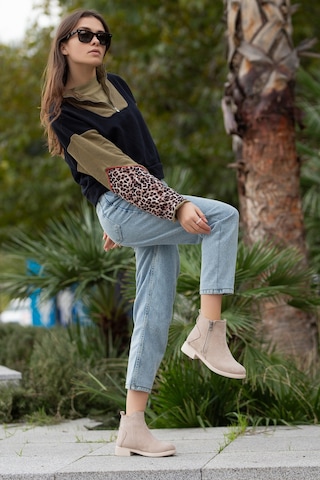 D404 Garantili Soğuk Geçirmez Kışlık Kadın Bot & Bootie Vizon-Süet