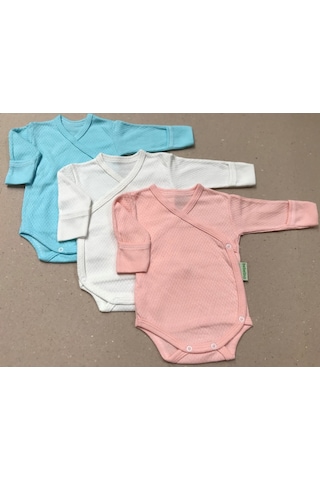 Özdemirlitekstil Bebelino Çıtçıtlı Badi Kruvaze (3'Lü Paket) (456566669) Çok Renkli