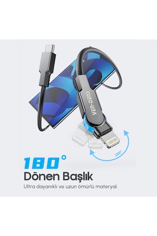 Ven-dens Vd-dc03cl Premium Usb-c Lightning Hızlı Şarj Kablosu 27w - Siyah