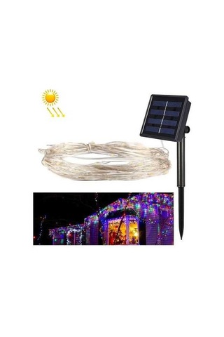 Tongxida 10m Ip65 Su Geçirmez Renkli Işık Güneş Paneli, Gümüş Tel Dize Işık, 100 Led Smd 0603 Peri Lambası Dekoratif Işık Diğer