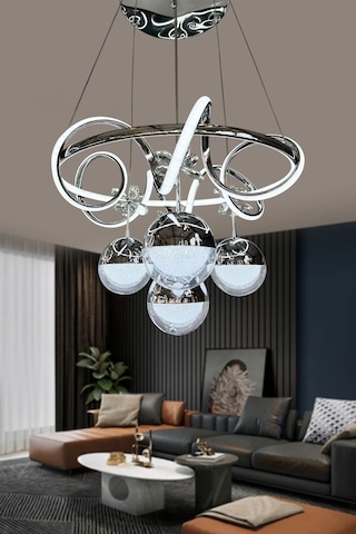 Kuzey İthal Küre 4 Toplu Led Avize - - Kumandasız / Krom Krom