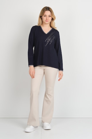 Detay Triko Kadın V Yaka Taş İşlemeli Uzun Kol Anne Bluz 5751 Lacivert Lacivert