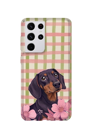 Samsung Galaxy S21 Ultra Uyumlu Baskılı Şeffaf Telefon Kılıfı Koleksiyon: Dog Lover 9