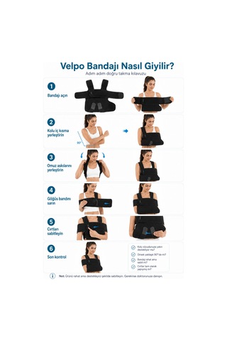 Velpo Bandajı Omuz Ve Kol Sabitleyici Destek Bandajı Ayarlanabilir