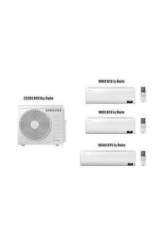 Samsung Windfree 6.8 kW 1 Dış + 3 İç Ünite (9+9+18) Duvar Tipi Multi Klima