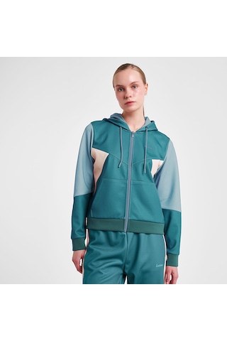 Lescon 25n-2131 Kadın Fermuarlı Kapüşonlu Sweatshirt Yeşil