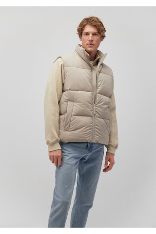 Mavi Bej Şişme Yelek Loose Fit / Bol Rahat Kesim 0110362-70154 Krem