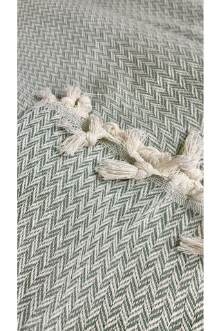 Lunga Vita Başak Desen Dokuma %100 Pamuklu Çok Amaçlı Pike Koltuk Örtüsü 180x230 Fıstık Yeşili