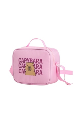 Capybara Orijinal Lisanslı Beslenme Çantası Eğlenceli Tasarım Pembe