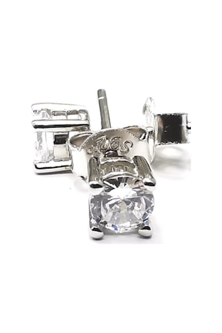 Omar Silver Kadın Ithal Rodyum Tek Taş Dört Tırnaklı Zirkon Taşlı