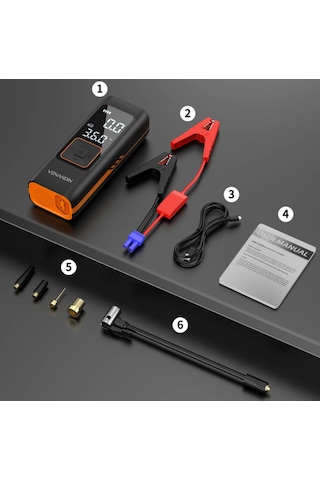 Venandin Inflamo Kompresör Akü Takviye Cihazı 8.000mah Hava Pompası