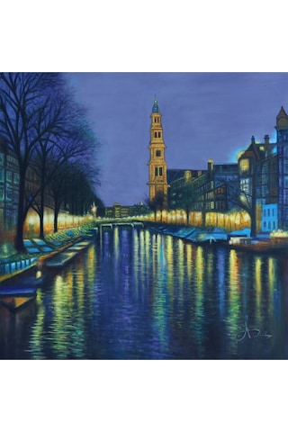 Şehir El Yapımı Yağlı Boya Tablo 76x77cm