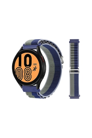 Watch 20mm Kr410 Kumaş Kordon - Lacivert-yeşil Diğer