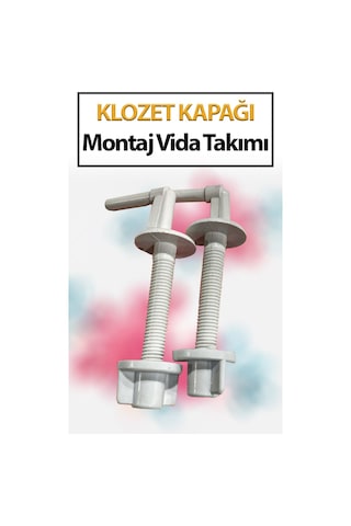 Klozet Kapağı Montaj Vida Takımı Plastik Beyaz