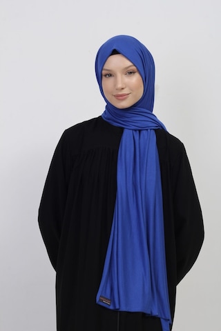 Manolyaşal İslamic Hijab Tesettür Penye Şal - 70 X 180 / Saks Saks