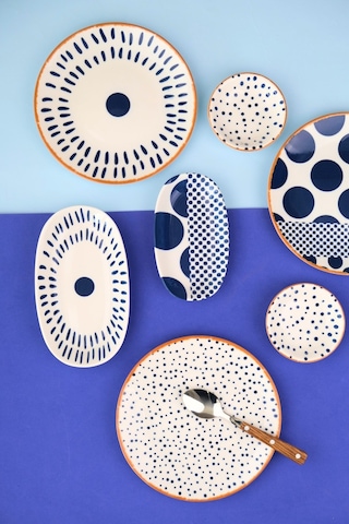 Tabak Evi Porselen Spotty Kahvaltı Ve İkram Takımı 6 Kişilik 14 Parça Çok Renkli