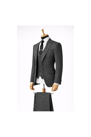 Erkek İtalyan Kesim Slim Fit Yelekli Takım Elbise Yeşil