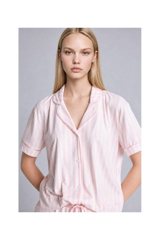 Defacto Regular Fıt Kısa Kollu 2li Softshell Pembe Pijama Takımı I3483ax26aupn436 Pembe-pn436