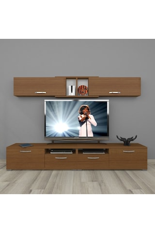 Decoraktiv Eko 5220 Slm Krom Ayaklı Tv Ünitesi Tv Sehpası Ceviz