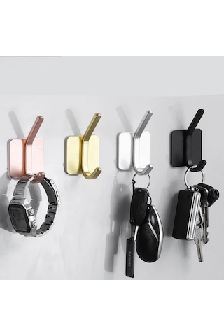 Yapışkanlı Metal Banyo Mutfak Eşya Askılığı-al4618 2 Adet Gümüş