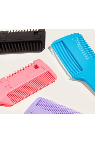 Maiyame Siyah Plastik Saç Trimmerı - Kalın Saç Kesimi Ve Dıy Saç Stilleri İçin Bıçaklı Tarak 1 Adet Bıçaklı